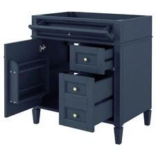 Functional 30'' Bathroom Vanity with Concealed Storage, Sturdy Build &