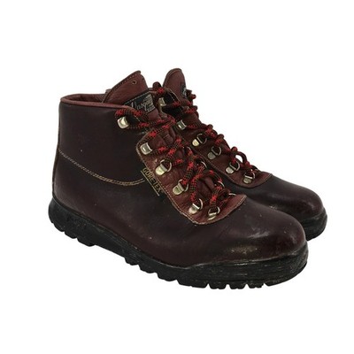 Vintage Vasque Leather Boot Mens 10 M Italian Made Gore-Tex GTX Hiking Brown Red