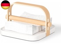 Umbra Bellwood Serviettenhalter, Serviettenspender Aus Holz Mit Beschwerer,