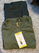 Mondetta Youth Kid's Rain 2-Piece Rain Jacket  Pants Set Green SMALL 7/8 NWT