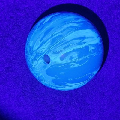 Vintage Ebonite Maxim Glow Bowling Ball Captain Midnight Blue Marble Swirl 14 LB