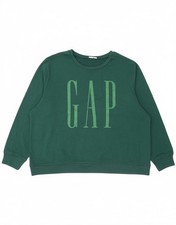 Gap Womens Graphic Sweatshirt Jumper UK 20 2XL Green Cotton CP27