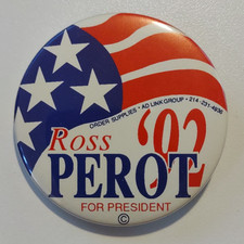 Ross Perot 1992 Presidential Campaign Metal Button Politics US
