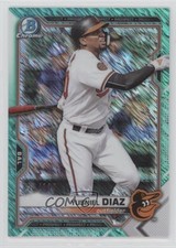 2021 Bowman Chrome Prospects Aqua Shimmer Refractor 12/125 Yusniel Diaz 6u5