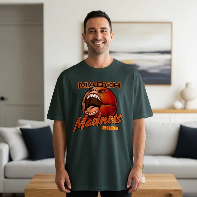 March madness 2026 basketball  tshirt, screaming hoops game day tshirt