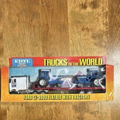 ERTL Trucks of the World Ford CL-9000 Diecast Flatbed Truck Blue White Red