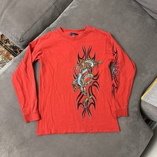 Vintage JNCO Dragon Youth Medium Long Sleeve Y2K T Shirt Skater Grunge Flames