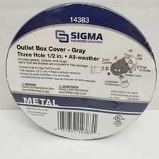 Sigma Outlet Box Cover With Three Hole 1/2 In. All Weather Gray 14383 NEW