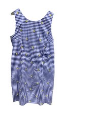 Talbot’s Blue/White Gingham Shift Dress Women’s Size 12P Lemon And Ginger Summer