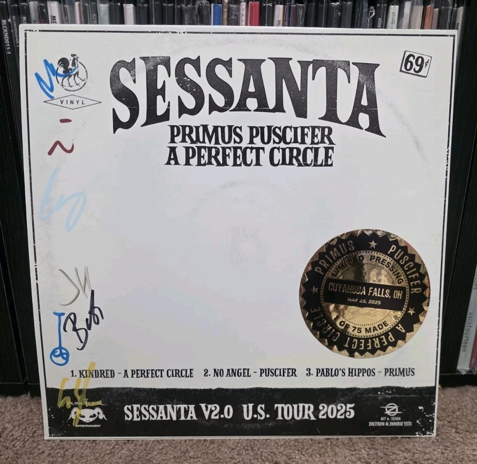 Sessanta V2.0 E.P.P.P Galaxy Blue Vinyl Signed by APC, Primus, Puscifer 5/25/25 - Image 4 of 4