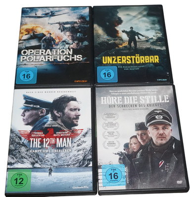 4x Kriegsfilme DVDs - Unzerstörbar, Operation Polarfuchs, The 12Th Man,Höre die