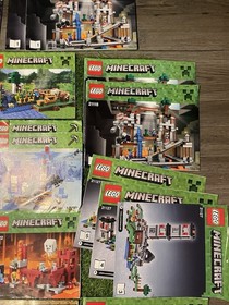 Lego Minecraft Bulk Minifigures Lot (25 Figs + 52 Set Manuals) Steve 21118 21117