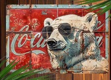 COKE Decorative Signs & Plaques, Vintage Soda Bear NEW 8x12