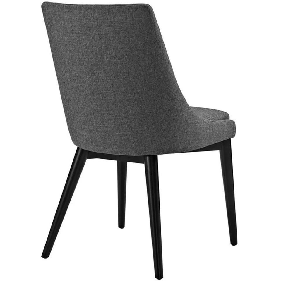 Modway Viscount 19" Solid Rubberwood and Fabric Dining Chair in Gray - Image 4 of 4