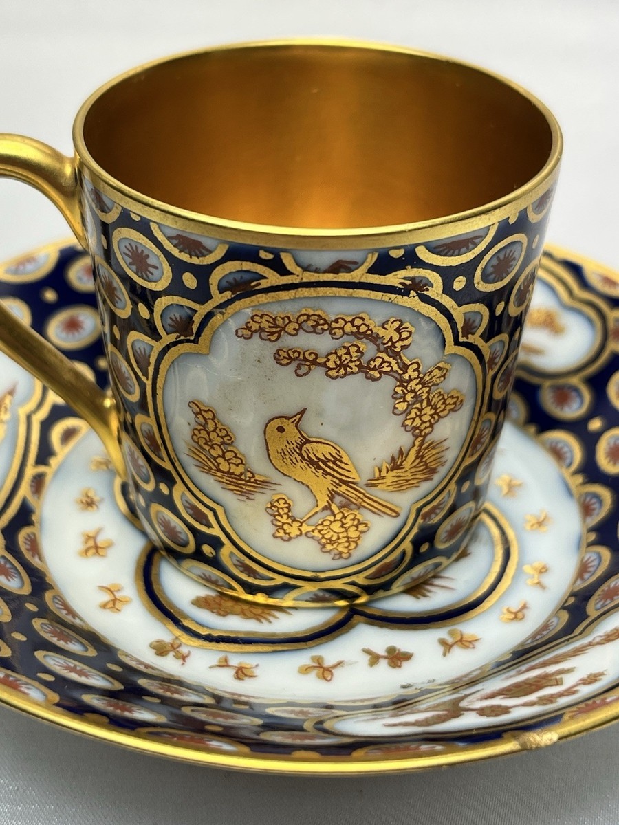 L. Bernardaud & Co Limoges Blue Gold Encrusted Demitasse Cup