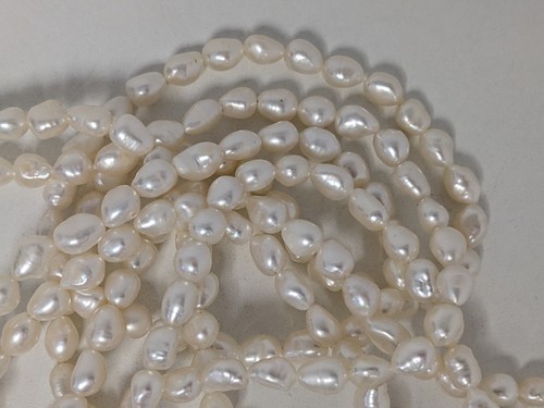 Pearl Necklace Long Single Strand Irregular Natural 245cm - Picture 4 of 10