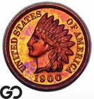 1900 Indian Head Cent Penny PROOF Impossible Find! Rare Color, Solid Gem PR++