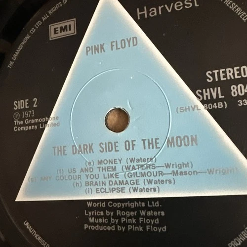 Pink Floyd Dark Side Of The Moon UK vinyl LP 1973 1st press; A2/B2 SOLID PRISM!