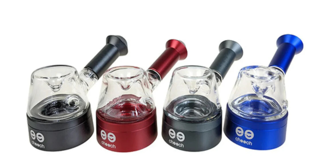 CHEECH GLASS AND ALUMINUM HAND PIPE - ASSORTED