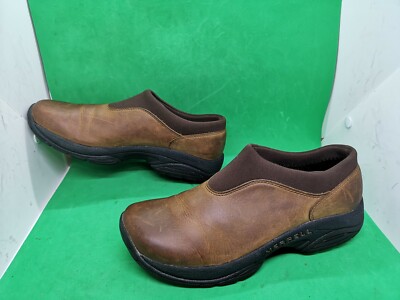 Merrell Primo Moc Mocha Women's Shoes Nubuck Leather Slip On Size 7.5 Brown