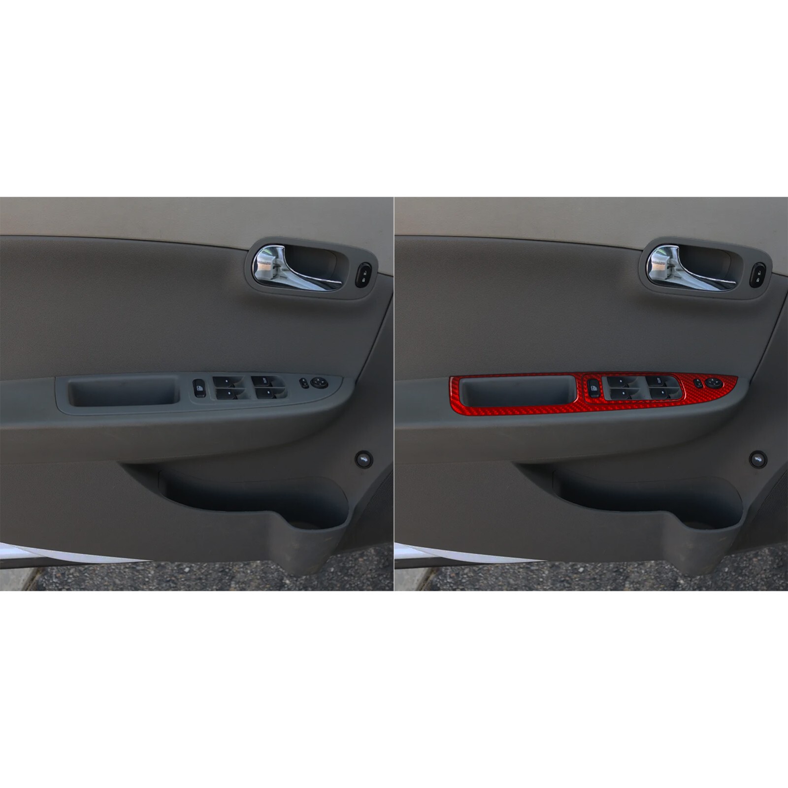 9Pcs Window Lift Switch Panel Trim For Chevrolet Malibu 10-12 Red Carbon Fiber