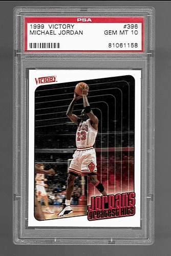 1999 UPPER DECK VICTORY BASKETBALL CARD #396 HOF MICHAEL JORDAN PSA 10 NBA BULLS
