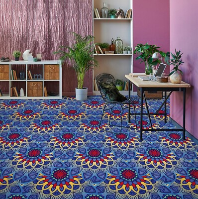 3D Blue Flower SKE1633 Floor WallPaper Print Decal Epoxy Floor