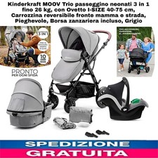 Trio passeggino neonati 3in1, 26 kg,con Ovetto I-SIZE 40-75cm,Borsa Zanzariera 