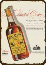 1946 OLD TAYLOR WHISKEY Vintage-Look-Edge *** DECORATIVE REPLICA METAL SIGN ***