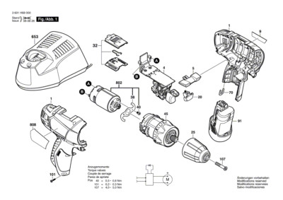 Bosch Ersatzteile für GSR 10,8 V-LI-2 Akku-Bohrschrauber