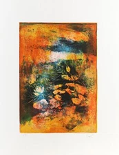 Lebadang (aka Hoi), River Landscape with Flowers, Lithograph on Rives BFK, signe