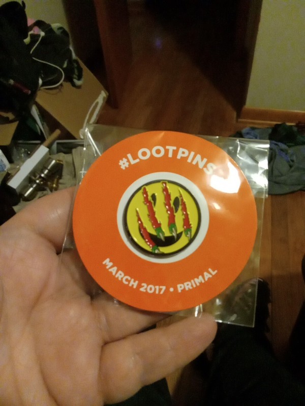 Lootpins March 2017 Primal Smiley Face Enamel Pin - Loot Crate Exclusive New