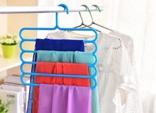 5 Layers Pants Hangers Space Saving Organizer for Trousers Scarf Jeans, 3 Pack