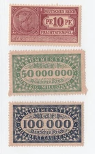Germany revenue fiscal mint mnh gum except 50m=no gum stamp 7-52