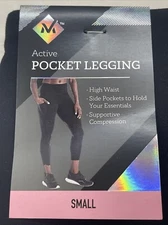 Member's Mark Ladies Active Perforated Pocket Legging In Black Small  New