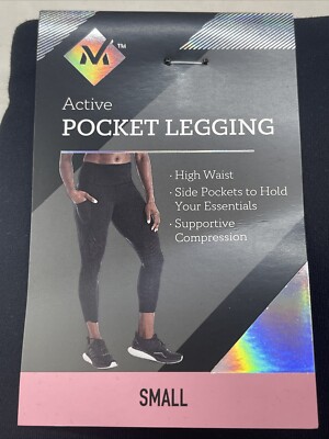 Member's Mark Ladies Active Perforated Pocket Legging In Black Small  New
