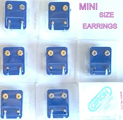 Hypoallergenic Mini Caflon Gold,silver Plated Diamante Crystalear-piercing Studs