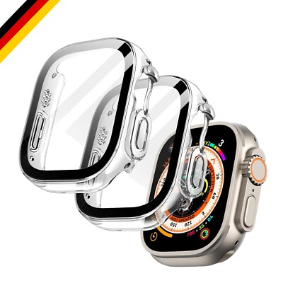 Schutzhülle mit Gehärtetem Glas für Apple Watch Ultra 49mm, Kratzfest, Transp...