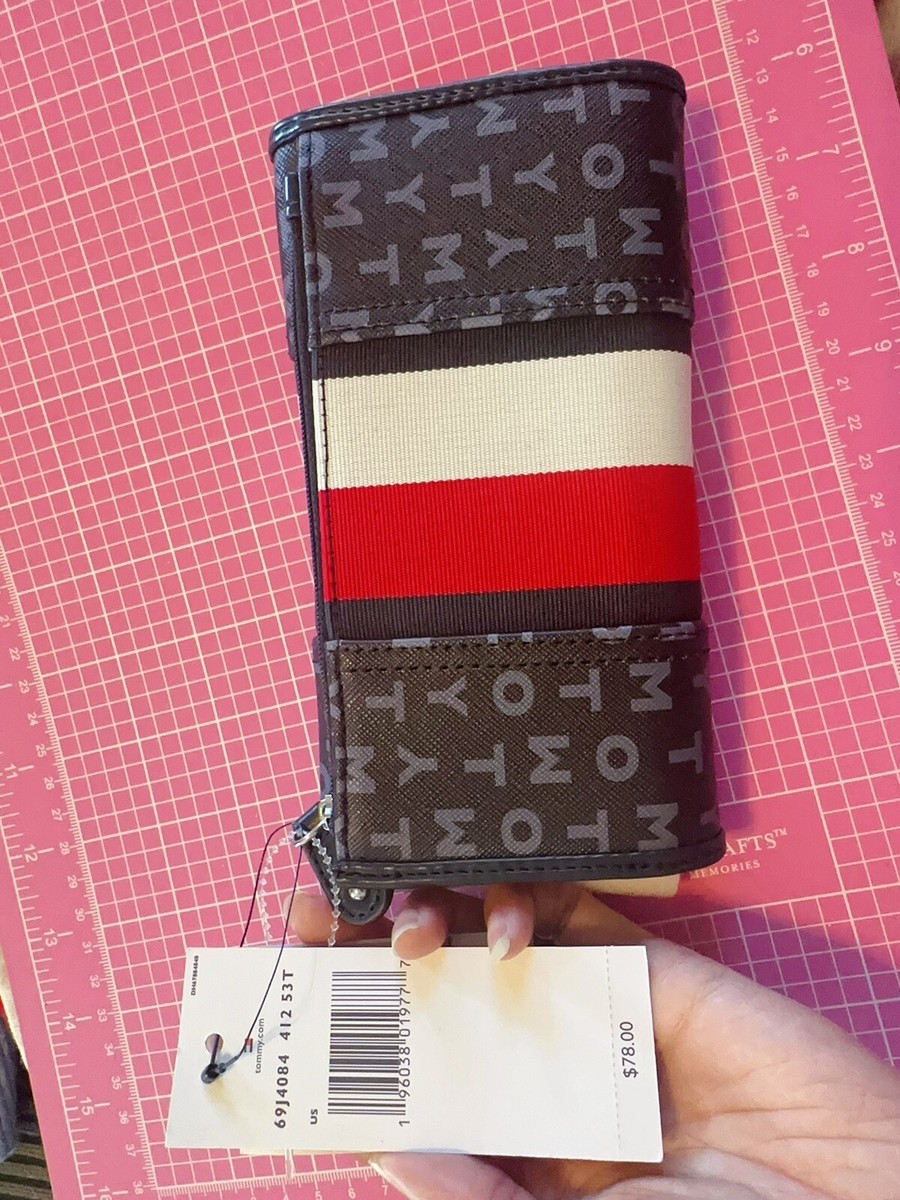 Tommy Hilfiger 69J4084 blue navy Signature Flag Zip Around Clutch