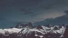 Landscape mountains snow caps night Custom Gaming Mat Desk