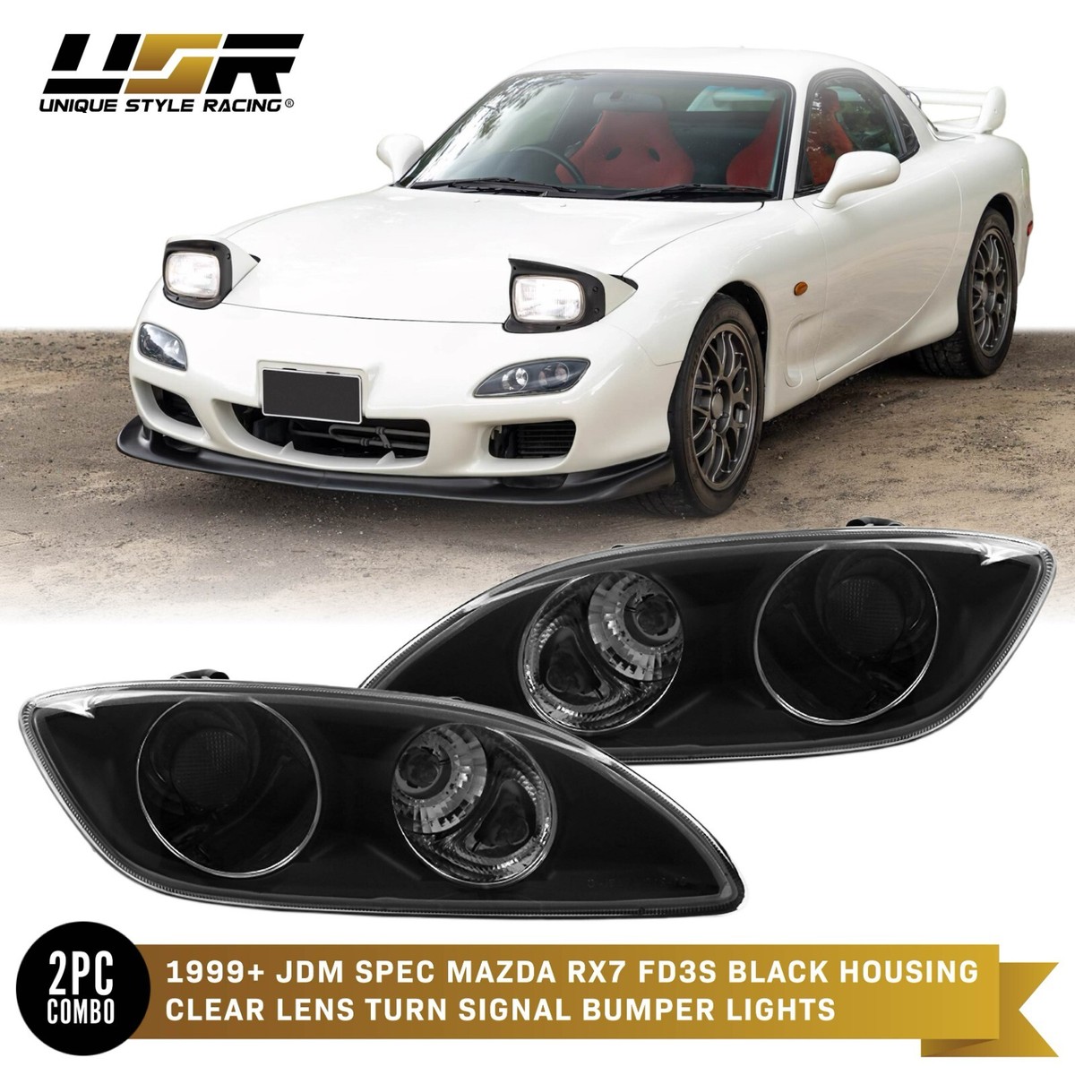 マツダ イル FD3S RX-7 RX7 4型 黒 純正 テールレンズ 左右 センター