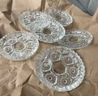 Vintage Anchor Hocking Set Of 6 Glass Coasters , Rare Design
