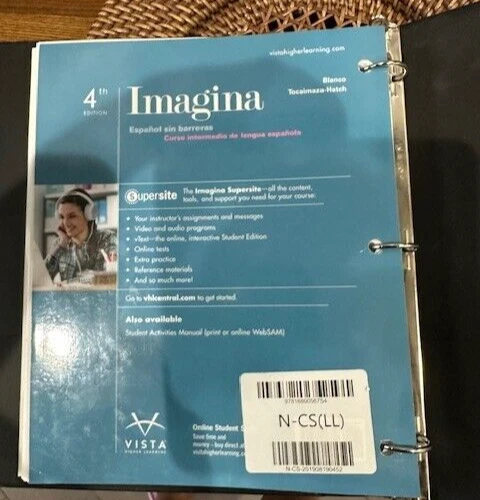 IMAGINA ESPANOL SIN BARRERAS 4TH ED. LOOSE LEAF SPANISH TEXTBOOK  - Image 3 of 4