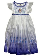 Disney Frozen Toddler Girls Silky White Sparkle Elsa Nightgown Night Gown