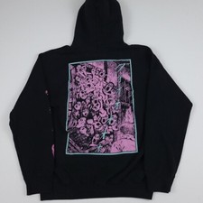 Uzumaki Anime Hoodie Black Huge Print Rare Manga Cartoon Vintage Retro Y2K