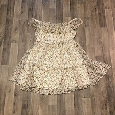 Lulus Off the Shoulder Floral Tiered Mini Dress Size Large