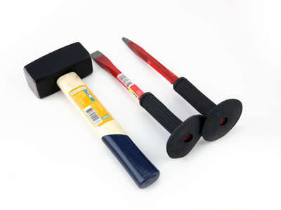 1250 gr Fäustel Meissel Set Flachmeissel Spitzmeissel Hammer DIN 6475