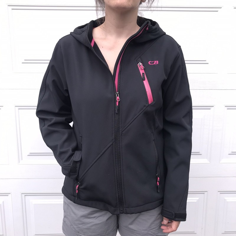 Womens CB Sport Softshell Jacket XL Full Zip Black PINK Ski Walking