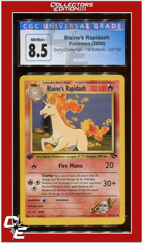 Blaine's Rapidash (1st Edition) graded CGC 8.5 for sale on eBay