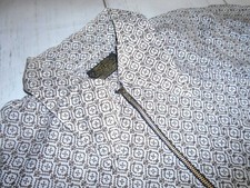 Brown Geometric Zip Neck Vintage Men's The Put On Shop WESTERN Disco Shirt S M